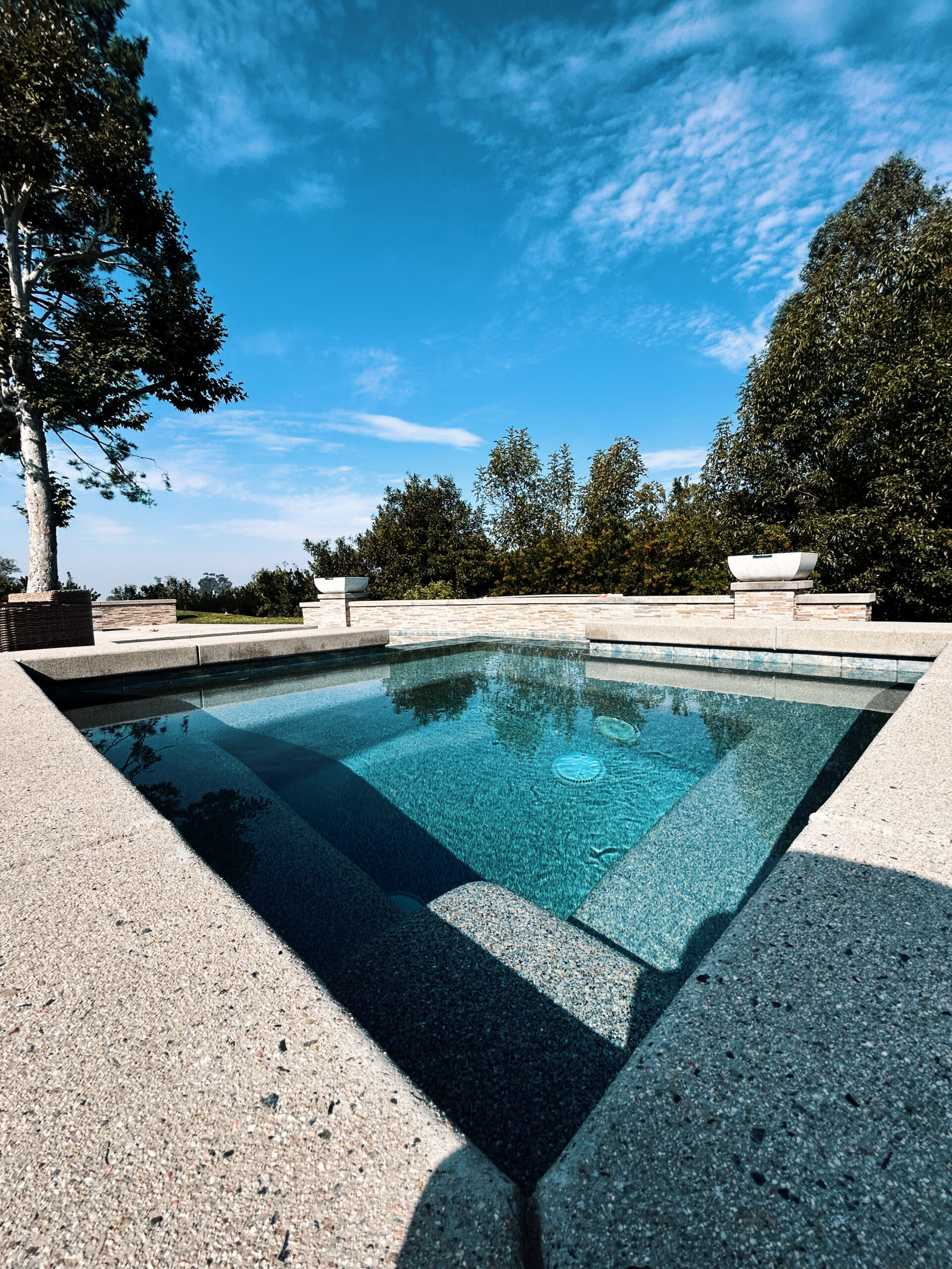 Peaceful outdoor poolside recovery
